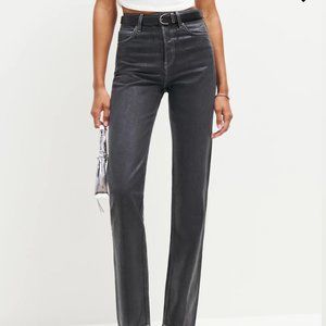 REFORMATION Cynthia High Rise Straight Long, size 25 / New With Tags! Glossy